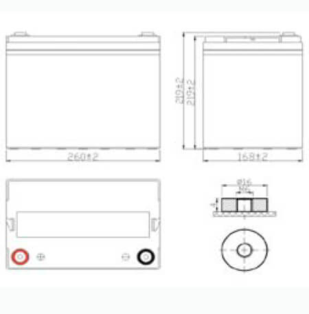 Размеры АКБ Delta DTM I 1275