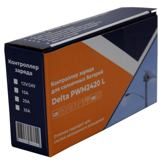 Контроллер заряда Delta PWM 2420L 20А 12/24В, изображение 6 Контроллер заряда Delta PWM 2420L 20А 12/24В, изображение 6