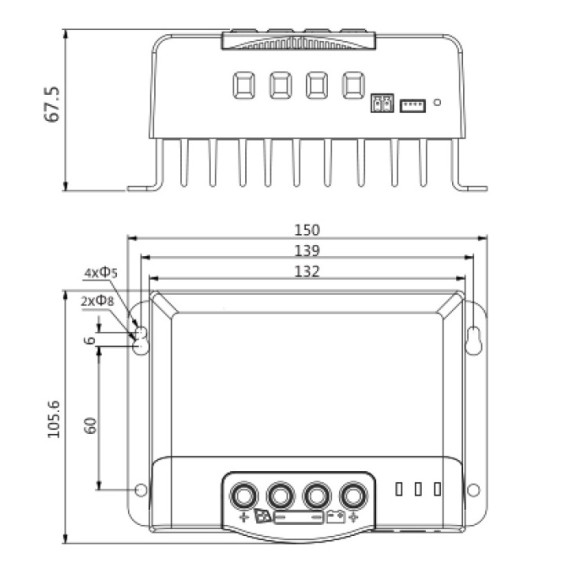 Размеры контроллера DELTA MPPT 2430L Размеры контроллера DELTA MPPT 2430L