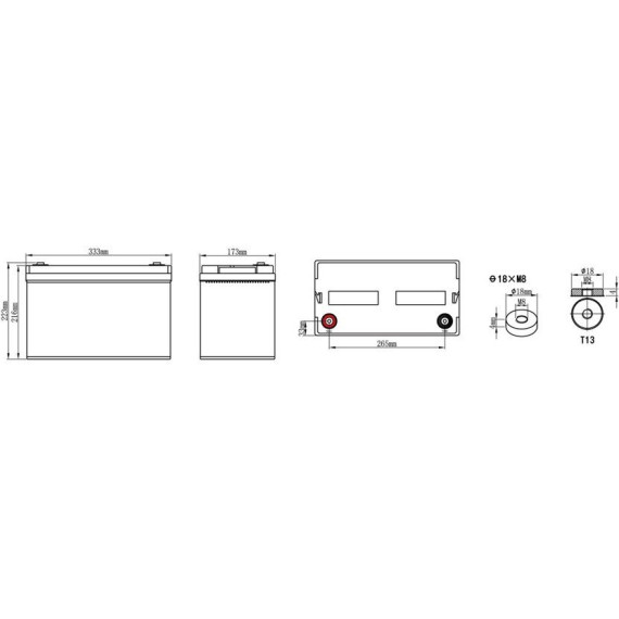 Аккумуляторная батарея Vektor Energy GPL 12-100 AGM (12В 100Ач / 12V 100AH), изображение 2