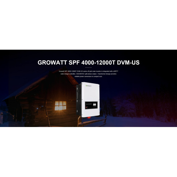Гибридный инвертор Growatt SPF 12KT HVM 12кВт 48В MPPT 120A 150V, работа без акб, изображение 2 Гибридный инвертор Growatt SPF 12KT HVM 12кВт 48В MPPT 120A 150V, работа без акб, изображение 2